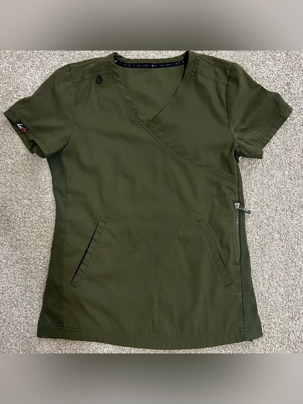 KOI Olive Green Women's Scrub Top Size XXS